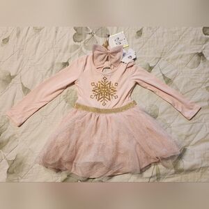 NWT Btween Toddler Size 2t Snowflake Dress w/ headband